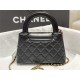 Chanel MINI SHOPPING BAG AS4416 Shiny Aged Calfskin & Gold-Tone Metal Black High