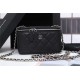 Chanel Vanity with Chain Grained Calfskin Silver Metal Black High