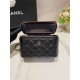 Chanel Vanity with Chain Grained Calfskin Gold Metal Black-II High