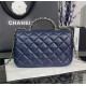 Chanel MINI FLAP BAG With Top Diamond Handle Lambskin & Gold-Tone Metal AS4140 Navy High