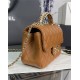 Chanel MINI FLAP BAG With Top Diamond Handle Lambskin & Gold-Tone Metal AS4140 Caramel High