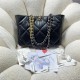 Chanel 19 SHOPPING BAG Shiny Lambskin, Gold-Tone, Silver-Tone & Ruthenium-Finish Metal AS3660 Black High