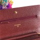 Classic Wallet on Chain A33814 Grained Calfskin Burgundy Gold Metal B