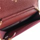 Classic Wallet on Chain A33814 Grained Calfskin Burgundy Gold Metal B