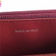 Classic Wallet on Chain A33814 Grained Calfskin Burgundy Silver Metal B