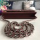 Classic Wallet on Chain A33814 Grained Calfskin Burgundy Silver Metal B