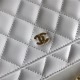 Classic Wallet on Chain A33814 Lambskin White Gold Metal B