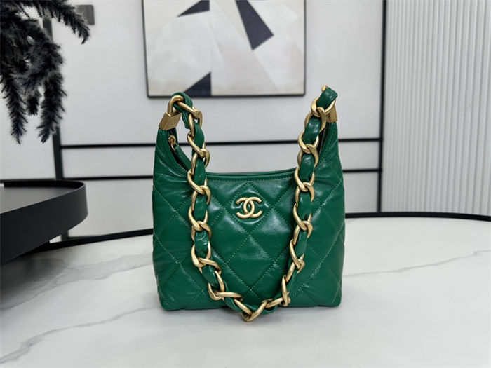 Chanel SMALL HOBO BAG AS4922 Shiny Lambskin & Gold Metal A