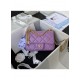 Chanel MINI FLAP BAG with Enamel buckle Lambskin & Gold-Tone Metal Purple A