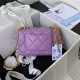 Chanel MINI FLAP BAG with Enamel buckle Lambskin & Gold-Tone Metal Purple A