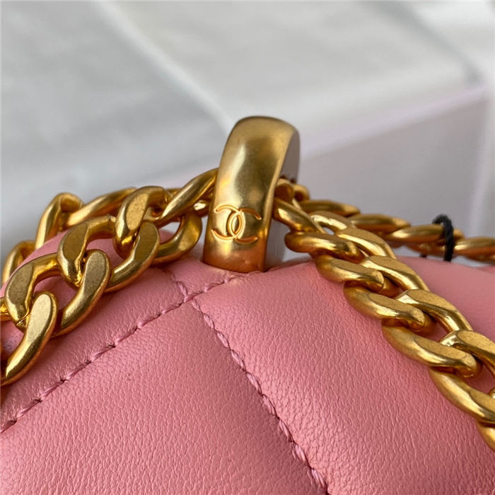 Chanel MINI FLAP BAG with Enamel buckle Lambskin & Gold-Tone Metal Coral A