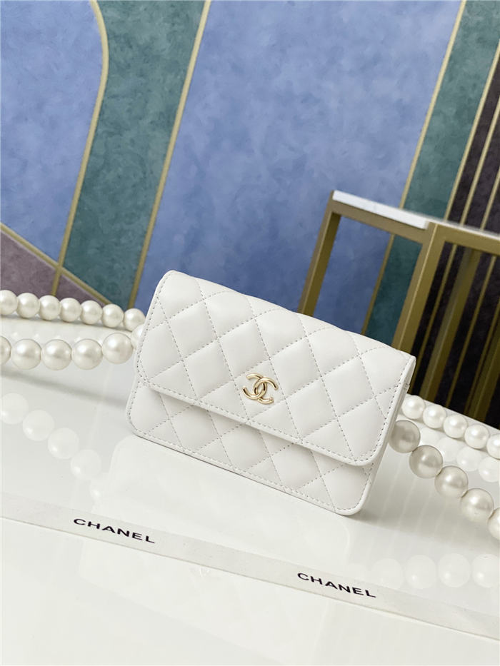 Chanel Wallet on Chain Imitation Pearls White High