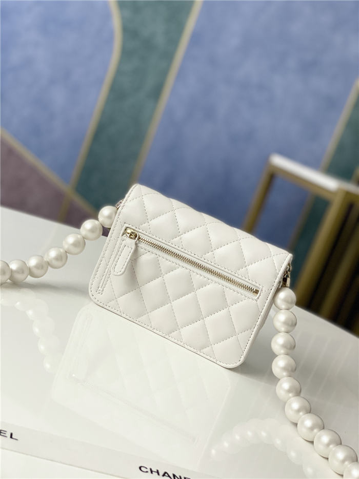 Chanel Wallet on Chain Imitation Pearls White High