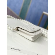 Chanel Wallet on Chain Imitation Pearls White High