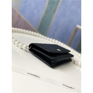 Chanel Wallet on Chain Imitation Pearls Black High