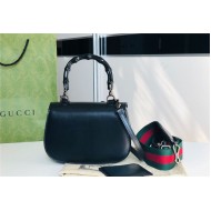 Gucci Bamboo 1947 small top handle bag Black Leather 675797 High