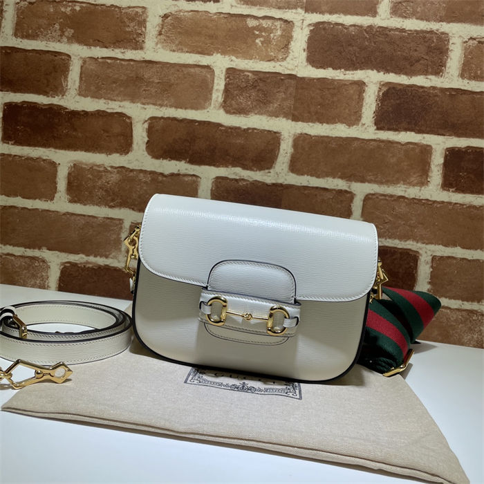 Gucci Horsebit 1955 mini bag 658574 Leather White High