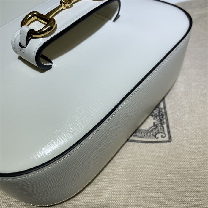 Gucci Horsebit 1955 mini bag 658574 Leather White High