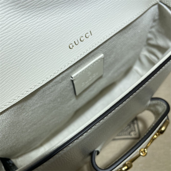 Gucci Horsebit 1955 mini bag 658574 Leather White High