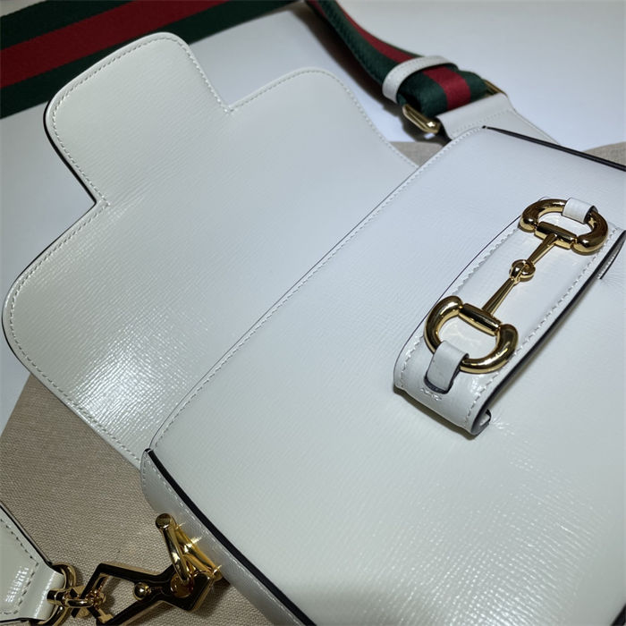 Gucci Horsebit 1955 mini bag 658574 Leather White High