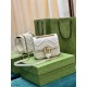 GG MARMONT MINI SHOULDER BAG 739682 Leather White high