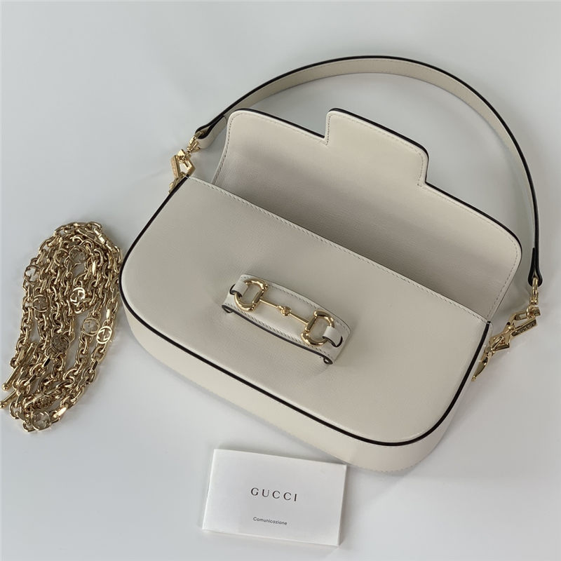 GUCCI HORSEBIT 1955 SMALL SHOULDER BAG 735178 White High