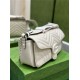 GG MARMONT MATELASSÉ SHOULDER BAG 734814 Leather White high