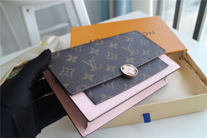 Louis Vuitton Flore Chain Wallet Monogram Canvas Pink