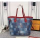 Louis Vuitton Neverfull MM Bag Monogram Denim Mid