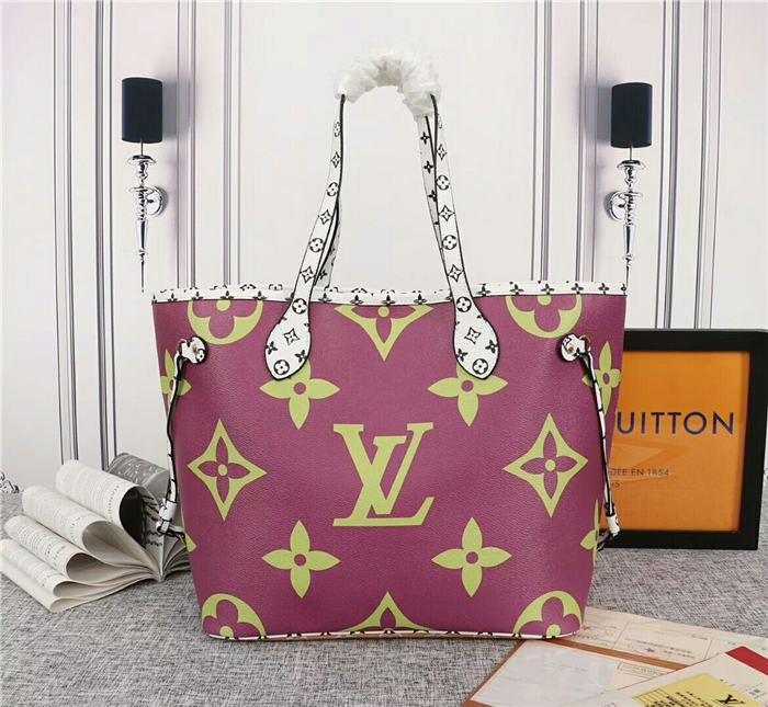 Louis Vuitton Neverfull MM Bag Monogram Pink Mid