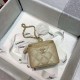 Chanel Small Vanity with Chain Grained Calfskin & Gold-Tone Metal Beige High