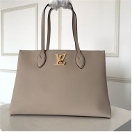 Louis Vuitton LOCKME SHOPPER Grained calf Greige High