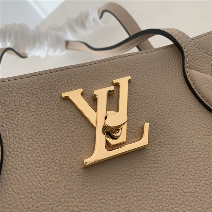 Louis Vuitton LOCKME SHOPPER Grained calf Greige High