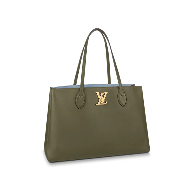 Louis Vuitton LOCKME SHOPPER Grained calf Khaki High