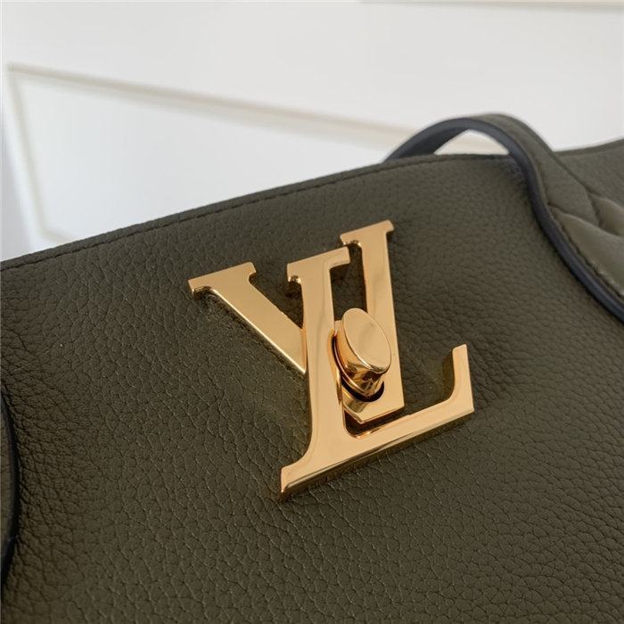 Louis Vuitton LOCKME SHOPPER Grained calf Khaki High