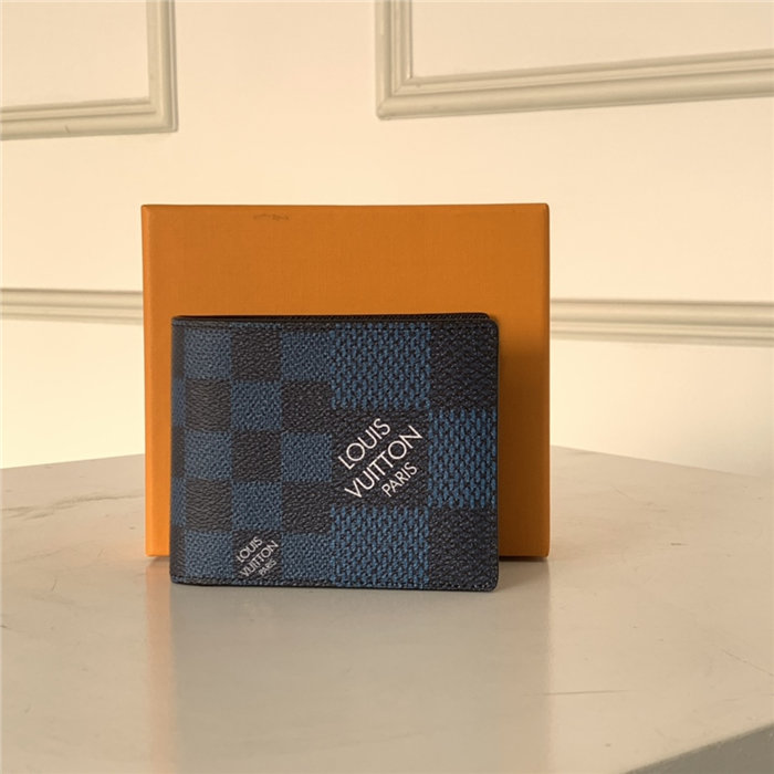 Louis Vuitton MULTIPLE WALLET Damier Graphite Navy High