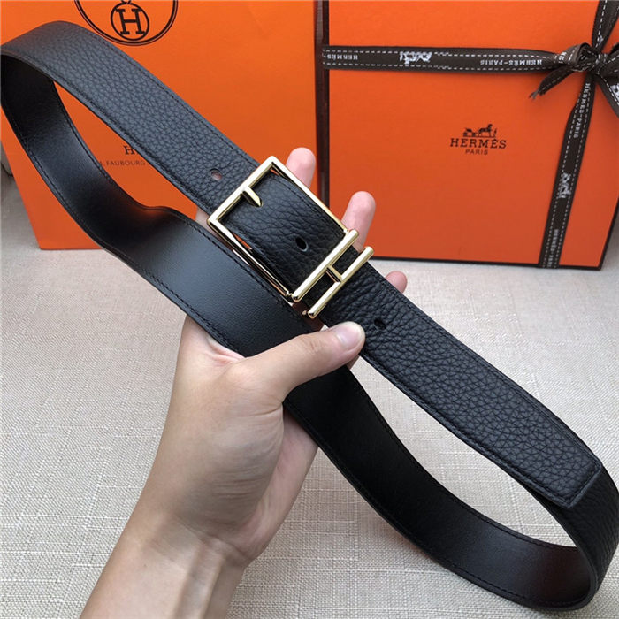 Hermes Nathan 32 reversible belt Togo Black High