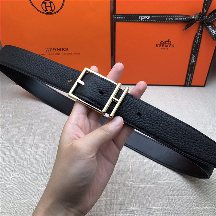 Hermes Nathan 32 reversible belt Togo Black High