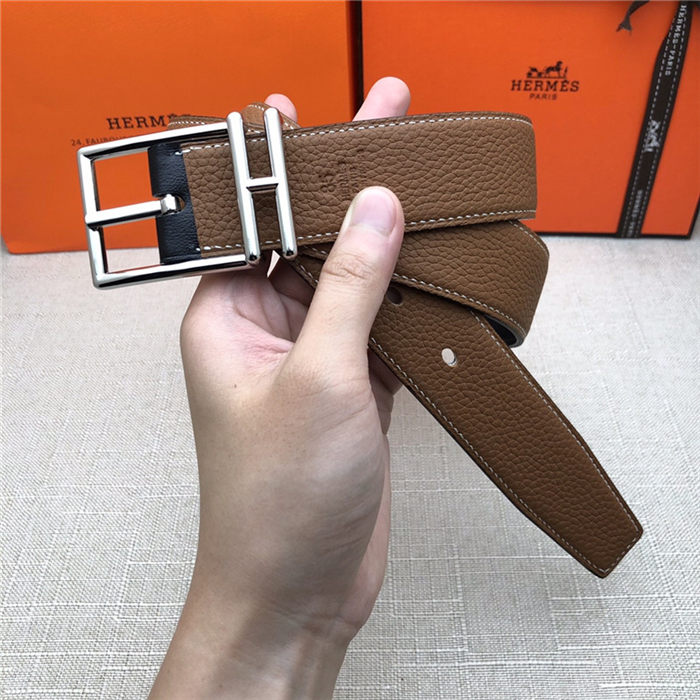 Hermes Nathan 32 reversible belt Togo Camel High