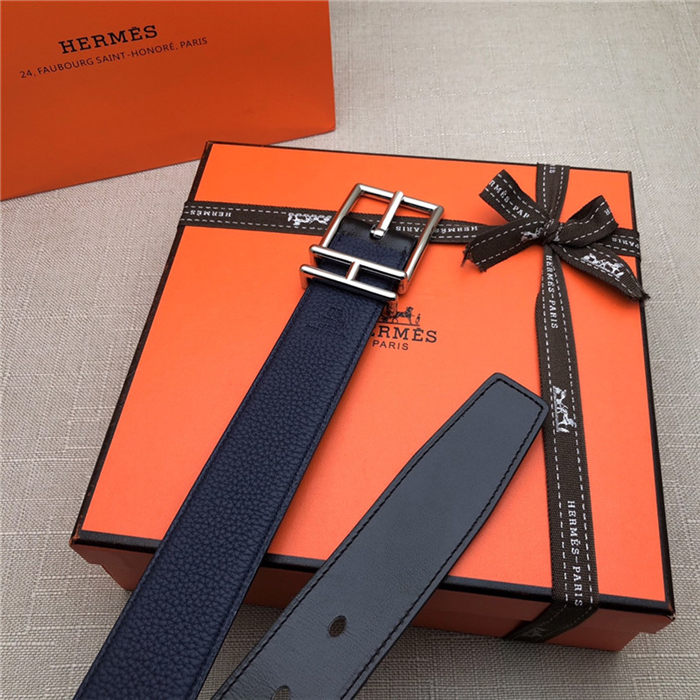 Hermes Nathan 32 reversible belt Togo Navy High