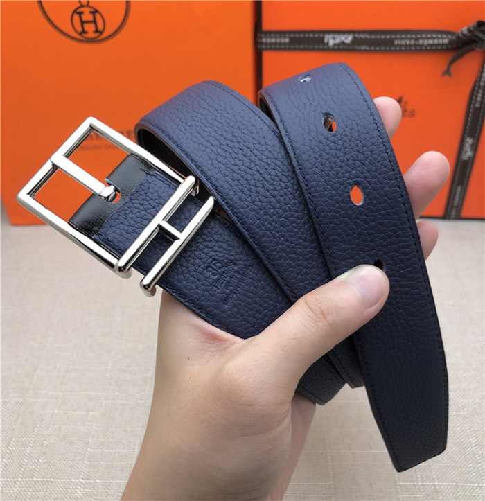 Hermes Nathan 32 reversible belt Togo Navy High