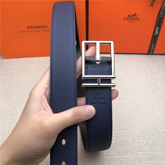 Hermes Nathan 32 reversible belt Togo Navy High