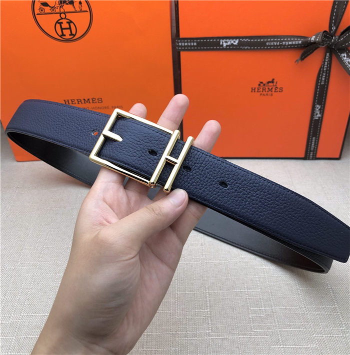 Hermes Nathan 32 reversible belt Togo Navy High