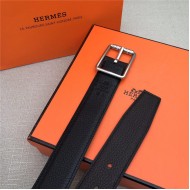 Hermes Code 32 reversible belt Togo Black/Coffee with Silver Buckle High