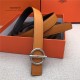 Hermes Circle belt buckle & Reversible leather strap 25 mm Epsom Orange High