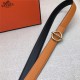 Hermes Circle belt buckle & Reversible leather strap 25 mm Epsom Orange High