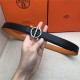 Hermes Circle belt buckle & Reversible leather strap 25 mm Epsom Orange High