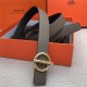 Hermes Circle belt buckle & Reversible leather strap 25 mm Epsom Grey High