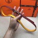 Hermes Gamma belt buckle & Reversible leather strap 13 mm Epsom Yellow/Wine High