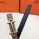 Hermes Gamma belt buckle & Reversible leather strap 13 mm Epsom Camel/Black High